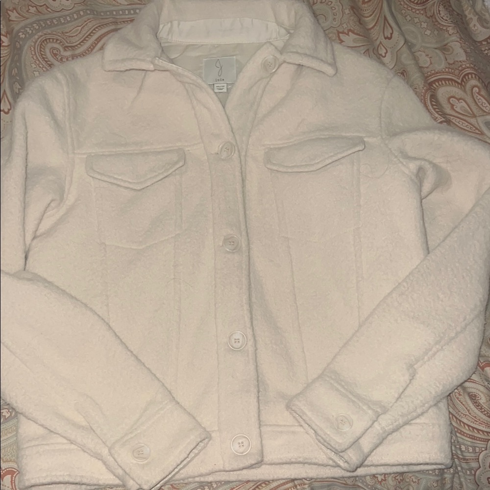 Joie cream Jacket with Textured Fabric and Long Sleeves